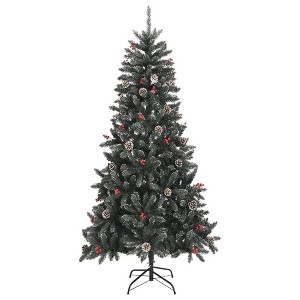 vidaXL Artificial Christmas Tree with Stand Green 82.7" PVC - 1 of 2