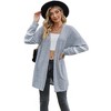 Coolmee Women's Long Sleeve Open Front Cardigans Striped Color Block Lightweight Knit Outwear Coat - 2 of 4