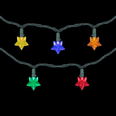 Multi-Colored Star Shaped LED Christmas Tree Lights, 4.5ft