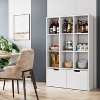 54" Tall Freestanding White Wooden Bookcases/ Bookshelf Storage Organizer with 9 Cube Open Shelf and 2 Drawers for Living Room, Office, Bedroom - 4 of 4