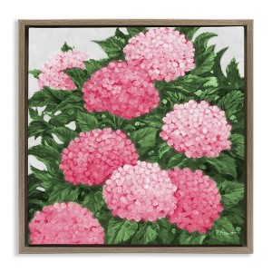 Stupell Industries Pink Hydrangea Impressions Floating Frame Canvas Art - 1 of 4