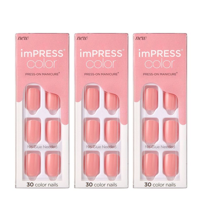 Kiss imPRESS Press-On Manicure Color Fake Nails - Pretty Pink - 3pk/90ct, 1 of 7
