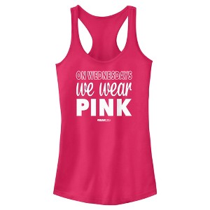 Junior's Mean Girls We Wear Pink Quote Racerback Tank Top - 1 of 4