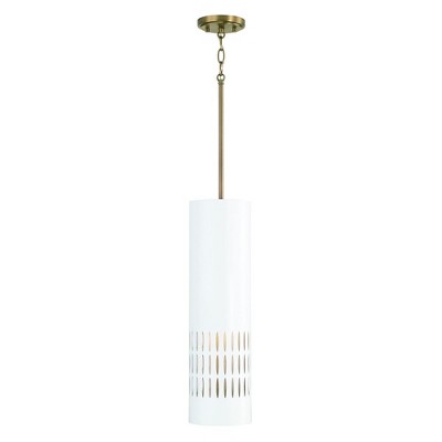 Capital Lighting Dash 1 - Light Pendant in  Aged Brass/White