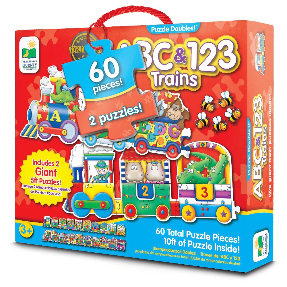 UPC 657092854631 product image for The Learning Journey Puzzle Doubles, Giant ABC & 123 Train Floor Puzzles 60pc | upcitemdb.com