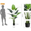 Artificial Bird of Paradise Plant – Realistic Faux Tree with Trunks & Pot, 4/5/6ft Indoor/Outdoor Decor (1 or 2 Pack) - 3 of 4