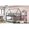 Streamdale Twin over Twin Low Bunk Bed, House Bed with Ladder, Gray - 4 of 4