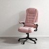 Mshliw Velvet High Back Heated Massage Office Chair with 6-Point Vibration, Reclining Backrest, Adjustable Height, Padded Arms & Remote - 2 of 4