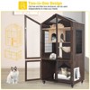 Aivituvin Solid Wood Cat Litter Box Enclosure Furniture with Casters-AIR103 - 3 of 4