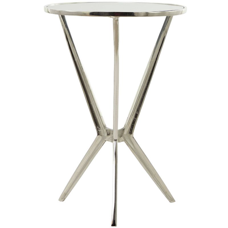 Modern Aluminum and Smoke Glass Accent Table - Olivia & May, 4 of 6