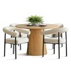 5-Piece Dining Set for 4 ,Wood 46" Round Dining Table with Upholstered Boucle Dining Chairs with Metal Legs for Dining Room-Tanpinhause - 2 of 4