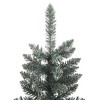 vidaXL Slim Green/White Christmas Tree with Stand - 4ft Artificial Xmas Tree with Snow, Bushy PVC Tips - 3 of 4