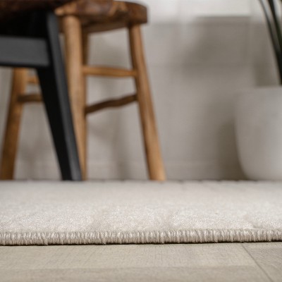 Scandinavian Ivory Geometric 35"x60" Synthetic Area Rug