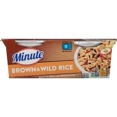 Minute Rice Gluten Free Brown & Wild Rice Microwaveable Bowl - 8.8oz/2ct