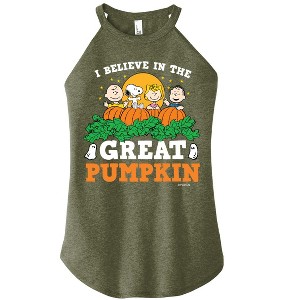 Women's - Peanuts - I Believe In The Great Pumpkin Graphic High Neck Tank - 1 of 4