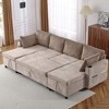 Whisen 113.4" Sectional Sofa, Pull-out Sofa Bed, Versatile Couch with Large Storage Space, Two Cup Holders - 2 of 4