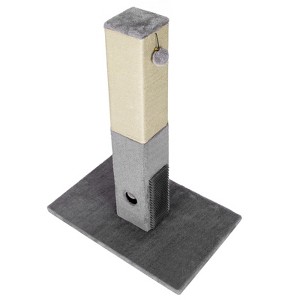 Tangkula 31" Tall Cat Scratching Pole with Sisal Rope & 2 Balls Claw Scratcher for Most Cats - 1 of 4