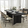 79" Farmhouse Large Rectangle Brown Dining Table for 6-8 People with V-Shaped Legs for Dining Room and Living Room - 3 of 4