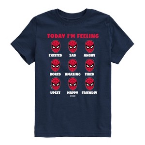 Boys' - Marvel - Spider-Man Today Im Feeling Moods Short Sleeve Graphic T-Shirt - 1 of 4