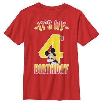 Boy's Mickey & Friends It's My 4th Birthday T-Shirt