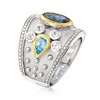 Ross-Simons 3.70 ct. t.w. Blue and White Topaz Ring in Sterling Silver With 14kt Yellow Gold - 3 of 4