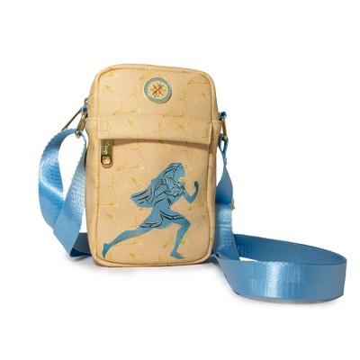 Disney Bag, Crossbody, Pocahontas Running Pose Silhouette and Compass, Beige, Vegan Leather
