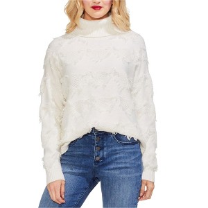 Vince Camuto Womens Geometric Fringe Pullover Sweater - 1 of 1