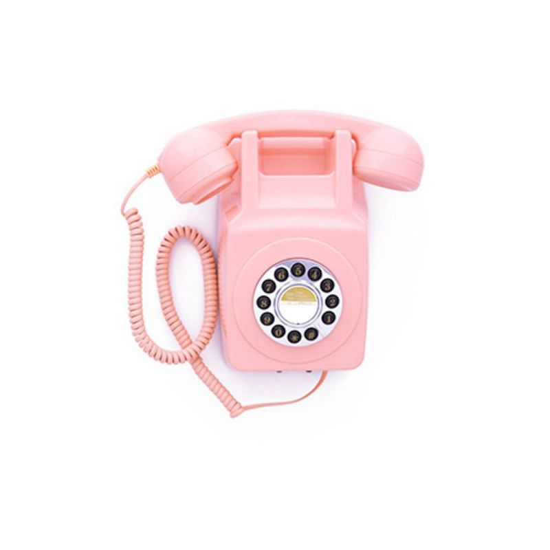 GPO Retro GPO746WPK 746  Wall Mount Push Button Telephone - Pink, 1 of 7