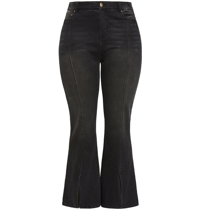 Women's Plus Size Ebony Flare Jean - black | AVEOLOGY, 4 of 7