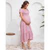 Clearlove Women's Summer Casual Short Sleeve Square Collar Elegant Hem Floral Dress - 4 of 4