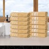 Zero Twist Cotton Solid and Floral Jacquard Face Towel Washcloth Set of 12 by Blue Nile Mills - 2 of 4
