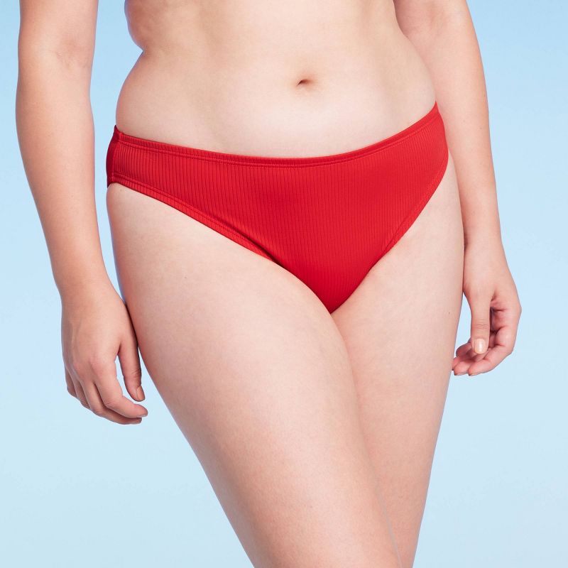 Women's Ribbed Hipster Cheeky Bikini Bottom - Shade & Shore™, 5 of 7