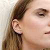 14K Gold Plated Sterling Silver Post Brilliant Round Faux Diamond Halo Earrings - Premium Cubic Zirconia in Rose, White, and Yellow Gold - 2 of 4