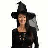 Joyfy Halloween Black Mesh Witch Hat, Wicked Hat with Lace Veils, Women Halloween Costume Accessory, Cosplay Parties - 4 of 4