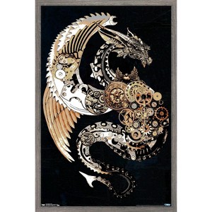 Trends International Steampunk Dragon Framed Wall Poster Prints - 1 of 4