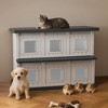 SEVOBAL Outdoor Cat House Cat Shelter Multi Feral Cats Home Pet House Indoor Outdoor Weatherproof Insulated Easy Assembly, Black, 51.97"*26.42"*37.28" - 2 of 4