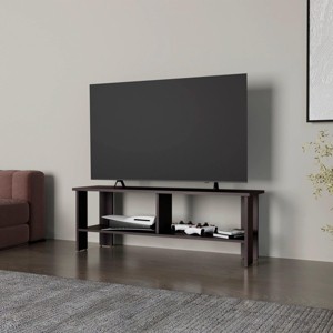 INFURNIC TV Stands and Consoles Stained Walnut TV Stand with Open Shelves for Storage and Display, Black, 47.3"*12.2"*16.6" - 1 of 4