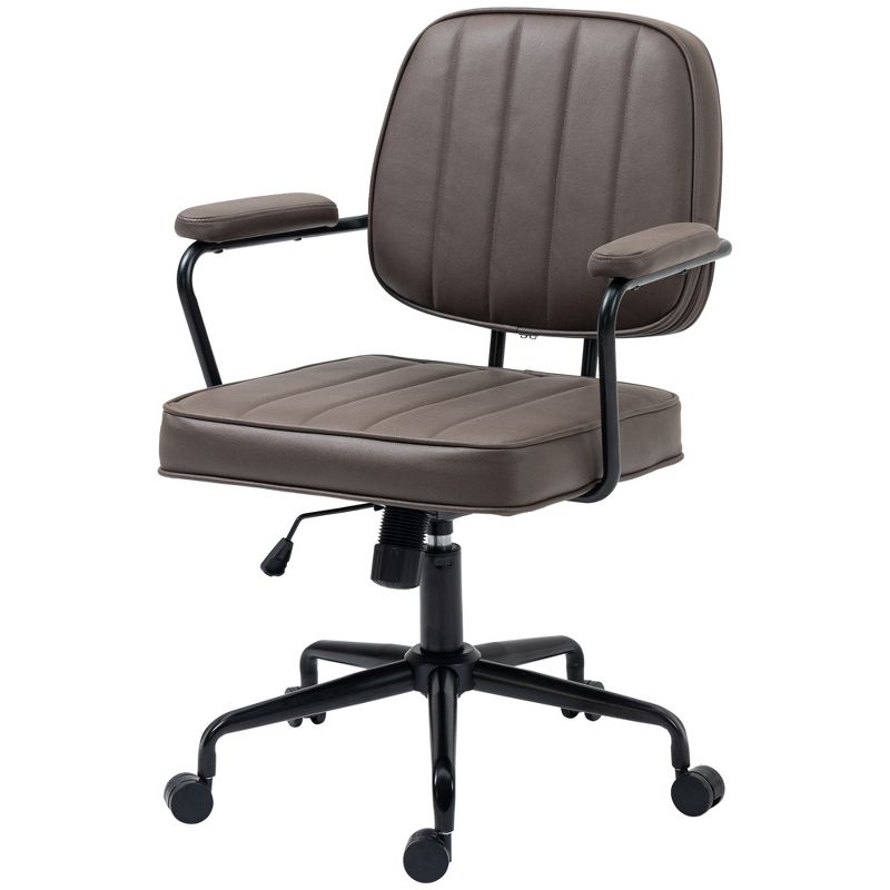 Vinsetto Home Office Chair, Microfiber Computer Desk Chair with Swivel Wheels, Adjustable Height, and Tilt Function, 4 of 7