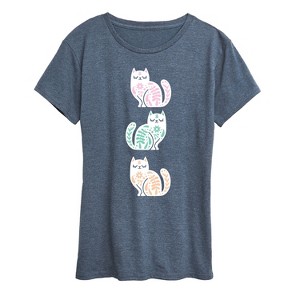 Women's - Instant Message - Scandinavian Cats Short Sleeve Graphic T-Shirt - 1 of 4