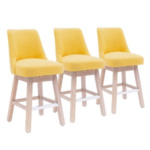 WestinTrends 26" Upholstered Swivel Counter Height Bar Stools (Set of 3) - 1 of 3