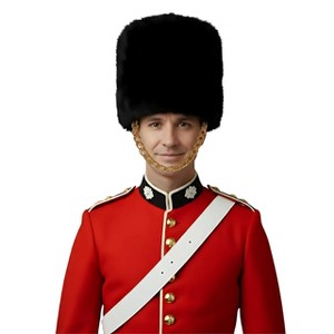 Dress Up America Adult Bearskin Costume Hat – Royal Guard Style Black Faux Fur Hat for Halloween - 1 of 3
