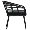 vidaXL Patio Chairs with Cushions 2 pcs Poly Rattan Black - 4 of 4