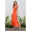August Sky Women's Flutter Sleeve Smocked Midi Dress - 3 of 4