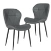 Dining Chairs,Modern Dining Room Chair Diamond Leather with Wooden and Metal Frame - 2 of 4
