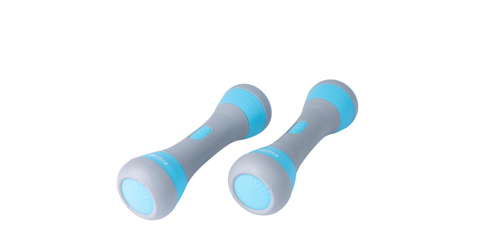 Bintiva Adjustable Dumbbell – Neoprene-Coated Ergonomic Design with Insertable Weight Bars – 5lb Blue