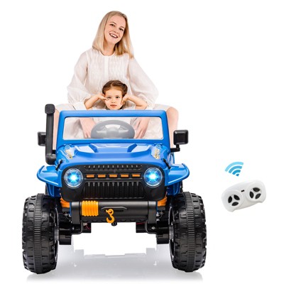 24V Toddler Ride On Truck with Remote Control, Full Suspension, Two Seats, LED Lights, Bluetooth Music