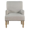 Fabric Arm Chair with Pocket Coil Seat, Welted Seams, and Antique Brass Nailhead Trim - 4 of 4