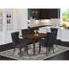 5-Piece Mahogany Finish Solid Wood Top - Rectangular Upholstered Dining Room Set  - Seats 4 - 2 of 4