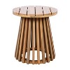 MOEPISY Outdoor Acacia Wood Patio Round End Table, Light Teak - 4 of 4