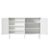 Chery Life Minimalist Shoe Cabinet with 5 Solid Wood Legs, 4-Door Storage Cabinet with Adjustable Shelves for Living Room - 3 of 4